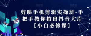 剪映手机剪辑实操班-手把手教你拍出抖音大片【小白必修课】-学习资源社