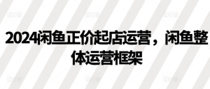 2024闲鱼正价起店运营,闲鱼整体运营框架-学习资源社