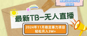 【最新TB-无人直播】11月最新,打造你的日不落直播间,轻松月入过W【揭秘】-学习资源社