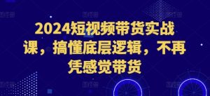 2024短视频带货实战课,搞懂底层逻辑,不再凭感觉带货-学习资源社