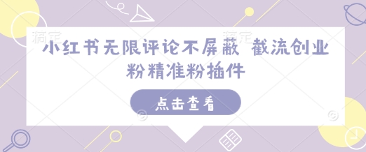 小红书无限评论不屏蔽 截流创业粉精准粉插件-学习资源社