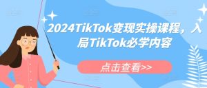 2024TikTok变现实操课程,入局TikTok必学内容-学习资源社