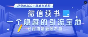 微信读书,一个隐藏的引流宝地,不为人知的小众打法,日引流300+精准创业粉,长尾流量源源不断-学习资源社
