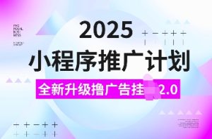 2025小程序推广计划,全新升级撸广告挂JI2.0玩法,日入多张,小白可做【揭秘】-学习资源社