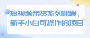 短视频带货系列课程,新手小白可操作的项目-学习资源社