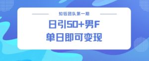 男粉引流新方法不违规,当日即可变现-学习资源社