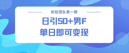 男粉引流新方法不违规，当日即可变现-学习资源社