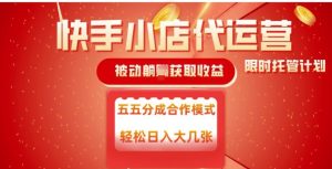 快手小店代运营,被动躺Z收益,收益五五分,单日稳定变现五张【揭秘】-学习资源社