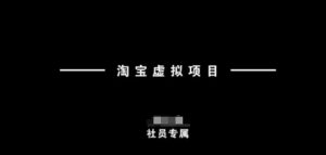 淘宝虚拟项目,从理论到实操,新手也能快速上手-学习资源社