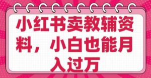 小红书卖教辅资料,0 成本,纯利润,售后成本极低,小白也能月入过W-学习资源社