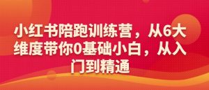 小红书陪跑训练营,从6大维度带你0基础小白,从入门到精通-学习资源社