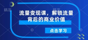 流量变现课,解锁流量背后的商业价值-学习资源社
