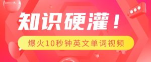 知识硬灌,1分钟教会你,利用AI制作爆火10秒钟记一个英文单词视频-学习资源社