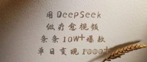 用DeepSeek做疗愈视频,条条10W+爆款,单日变现多张-学习资源社