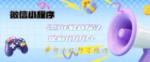 微信小程序25年最新教学保底日入1k+,最新玩法,单部手机即可操作,做就有收益【揭秘】-学习资源社