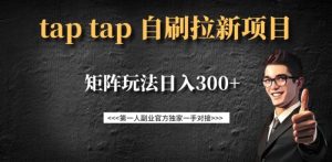 taptap拉新自刷项目,一个新用户14元,矩阵玩法日入300+-学习资源社