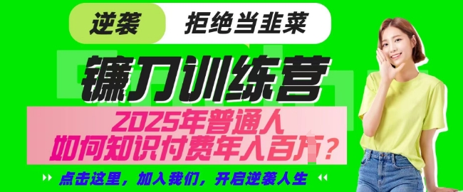 【网创项目终点站-镰刀训练营超级IP合伙人】25年普通人如何通过知识付费实现逆袭【揭秘】-学习资源社