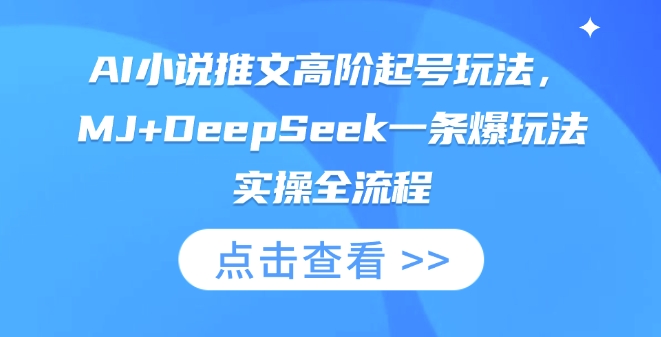AI小说推文高阶起号玩法，MJ+DeepSeek一条爆玩法实操全流程-学习资源社