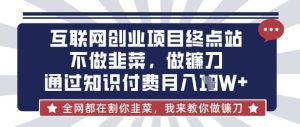 互联网创业尽头-不做韭菜,做镰刀,通过知识付费月入10个【揭秘】-学习资源社