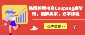 韩国跨境电商Coupang高阶班,酷胖卖家,必学课程-学习资源社