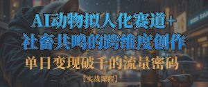 单日变现破千的流量密码,AI动物拟人化赛道+社畜共鸣的跨维度创作-学习资源社