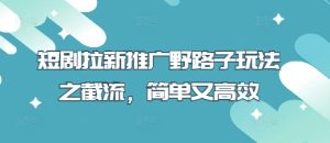 短剧拉新推广野路子玩法之截流,简单又高效-学习资源社