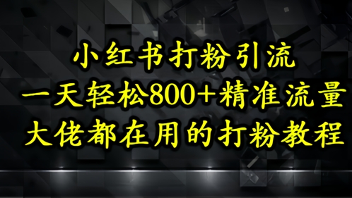 小红书打粉引流，一天轻松500+精准流量，大佬都在用的打粉教程-学习资源社