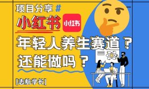 小红书年轻人养生赛道?真的还能做吗?详细讲解!-学习资源社