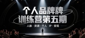 个人品牌训练营第五期,人脉·资源·个人IP·变现-学习资源社