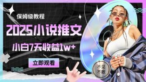 2025小说推文最新玩法,推文保姆级教程,小白7天收益1w+-学习资源社
