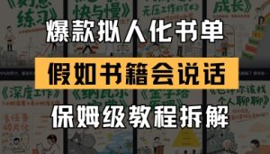 最新爆款拟人化书单玩法,假如书籍会说话,保姆级教程-学习资源社
