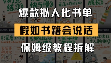最新爆款拟人化书单玩法，假如书籍会说话，保姆级教程-学习资源社