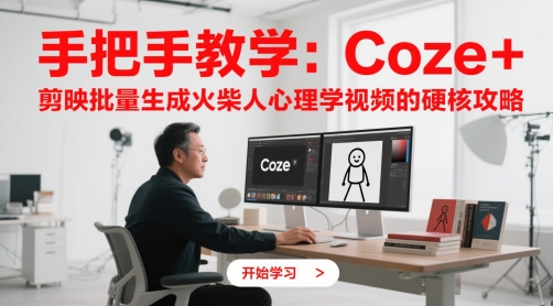 手把手教学：Coze + 剪映批量生成火柴人心理学视频的硬核攻略-学习资源社