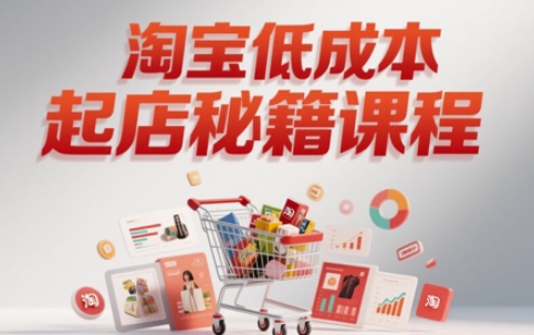 淘宝低成本起店系统课，助你快速起店，实现弯道超车-学习资源社