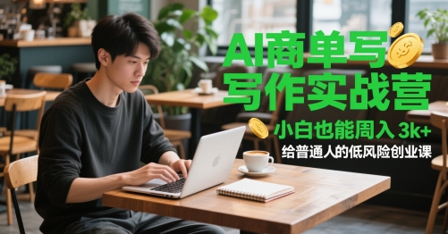 AI商单写作实战营，小白也能周入3k+，给普通人的低风险创业课-学习资源社