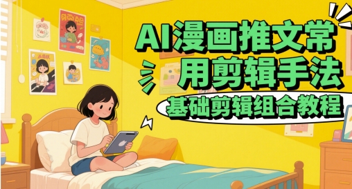 AI漫画推文常用剪辑手法，基础剪辑组合教程-学习资源社