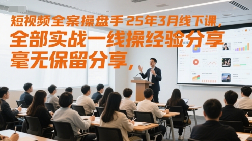 短视频全案操盘手25年3月线下课，全部实战一线操盘手经验分享，毫无保留分享，全是干货-学习资源社