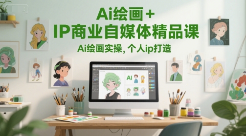 Ai绘画+IP商业自媒体精品课，Ai绘画实操，个人ip打造-学习资源社