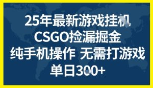 25年CSGO游戏搬砖,全自动挂G,不需要玩游戏,手机操作日入3张+【揭秘】-学习资源社