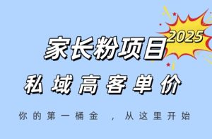 家长粉项目,一个可以长期变现暴利项目,私域高客单价,轻松完成你的人生第一桶金-学习资源社