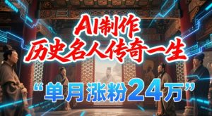 暴力起号!用AI制作历史名人传奇一生,单月涨粉24W,涨粉+变现赛道黑马来了-学习资源社