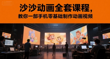 沙沙动画全套课程，教你一部手机零基础制作动画视频-学习资源社