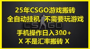25年CSGO游戏搬砖,全自动运行,不需要玩游戏,手机操作日入3张(不是汇率搬砖)【揭秘】-学习资源社