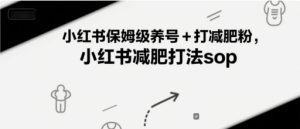 小红书保姆级养号+打减肥粉,小红书减肥打法sop-学习资源社