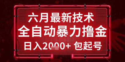 六月最新技术全自动暴力撸金，稳定日入2k+包起号，长期稳定【揭秘】-学习资源社