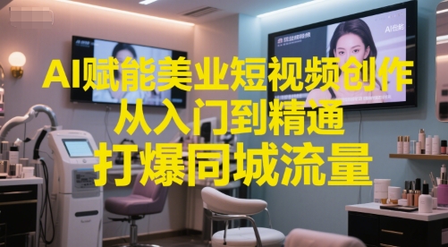 AI赋能美业短视频创作，从入门到精通，打爆同城流量，超级AI工具短视频实操落地-学习资源社