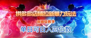 悟空直搜拼多多店铺拉新暴力玩法,保姆级教学,单日可入四位数-学习资源社