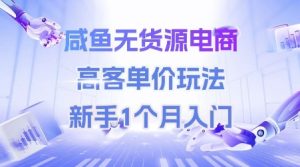 咸鱼无货源电商,高客单价玩法,新手1个月入门-学习资源社