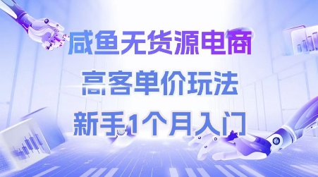 咸鱼无货源电商，高客单价玩法，新手1个月入门-学习资源社