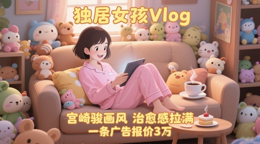 单个账号涨粉71W！用AI制作独居女孩Vlog，宫崎骏画风，治愈感拉满，一条广告报价3W-学习资源社